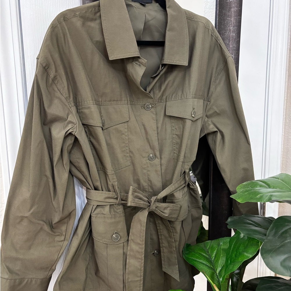 Women's Express Olive Cargo Belted Jacket